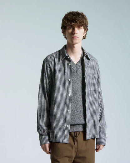 Far Afield Costa Gingham Shirt Navy Check