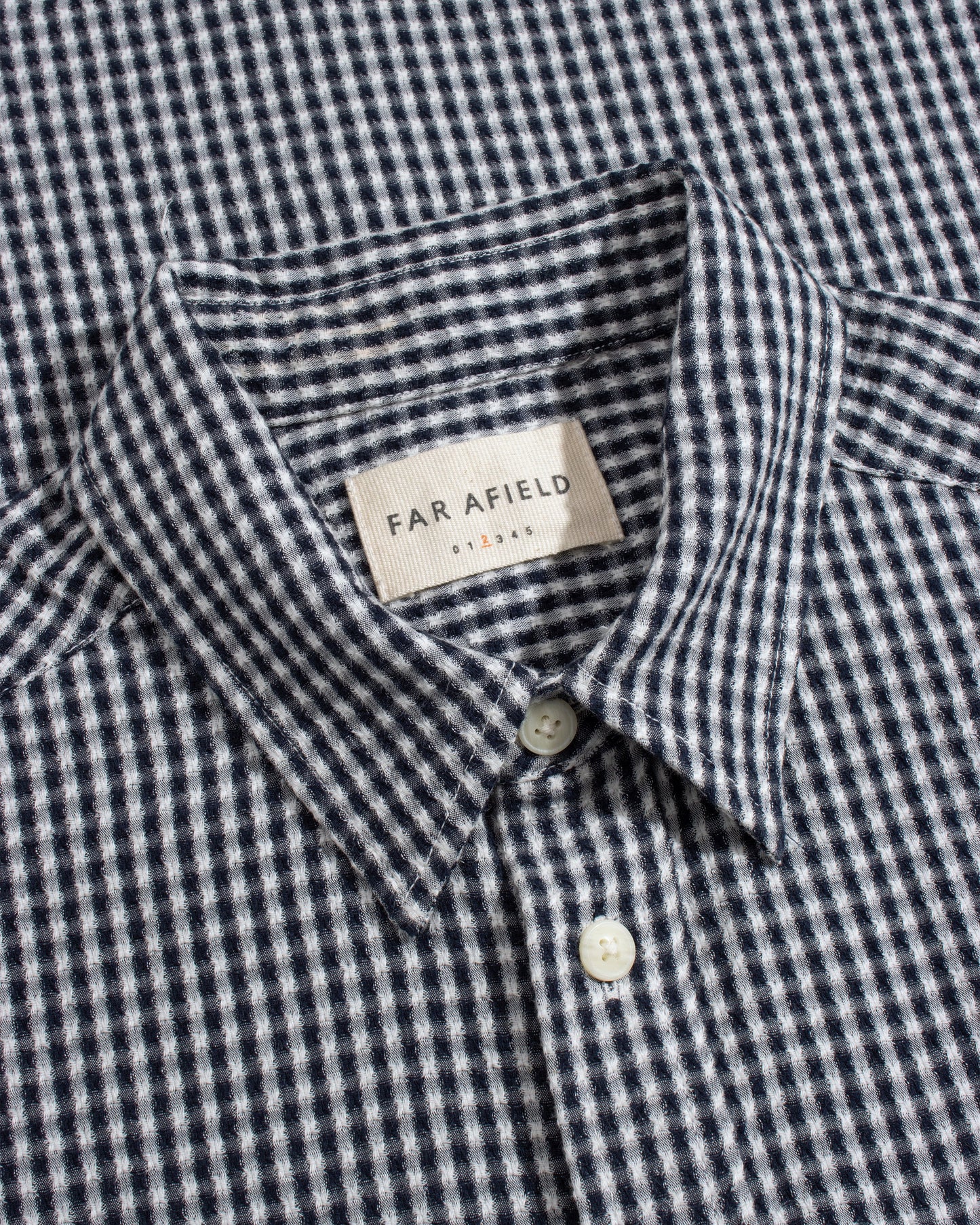 Far Afield Costa Gingham Shirt Navy Check
