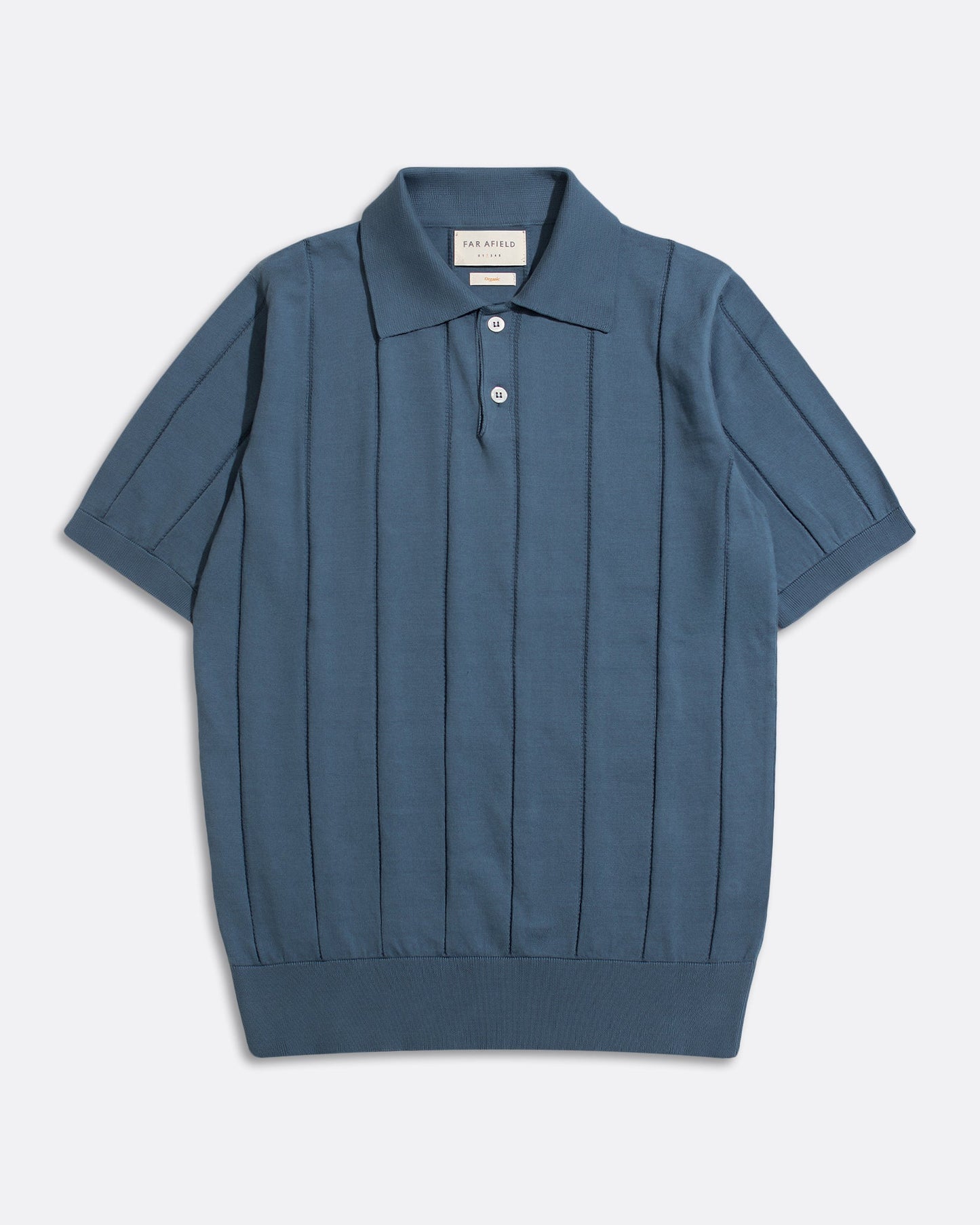 Far Afield Jacobs Perforated Lace Polo Aegean Blue