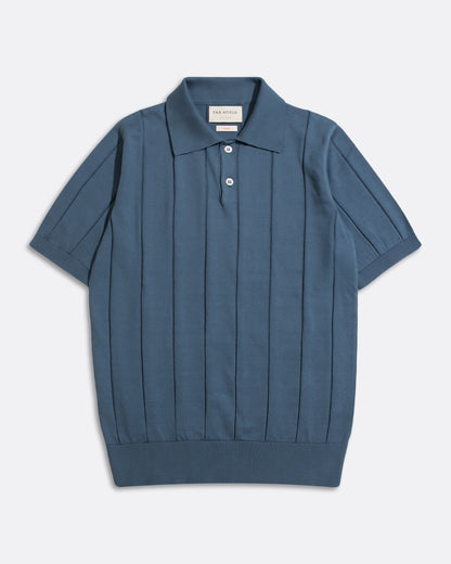 Far Afield Jacobs Perforated Lace Polo Aegean Blue