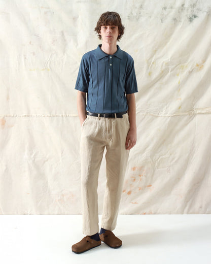 Far Afield Jacobs Perforated Lace Polo Aegean Blue