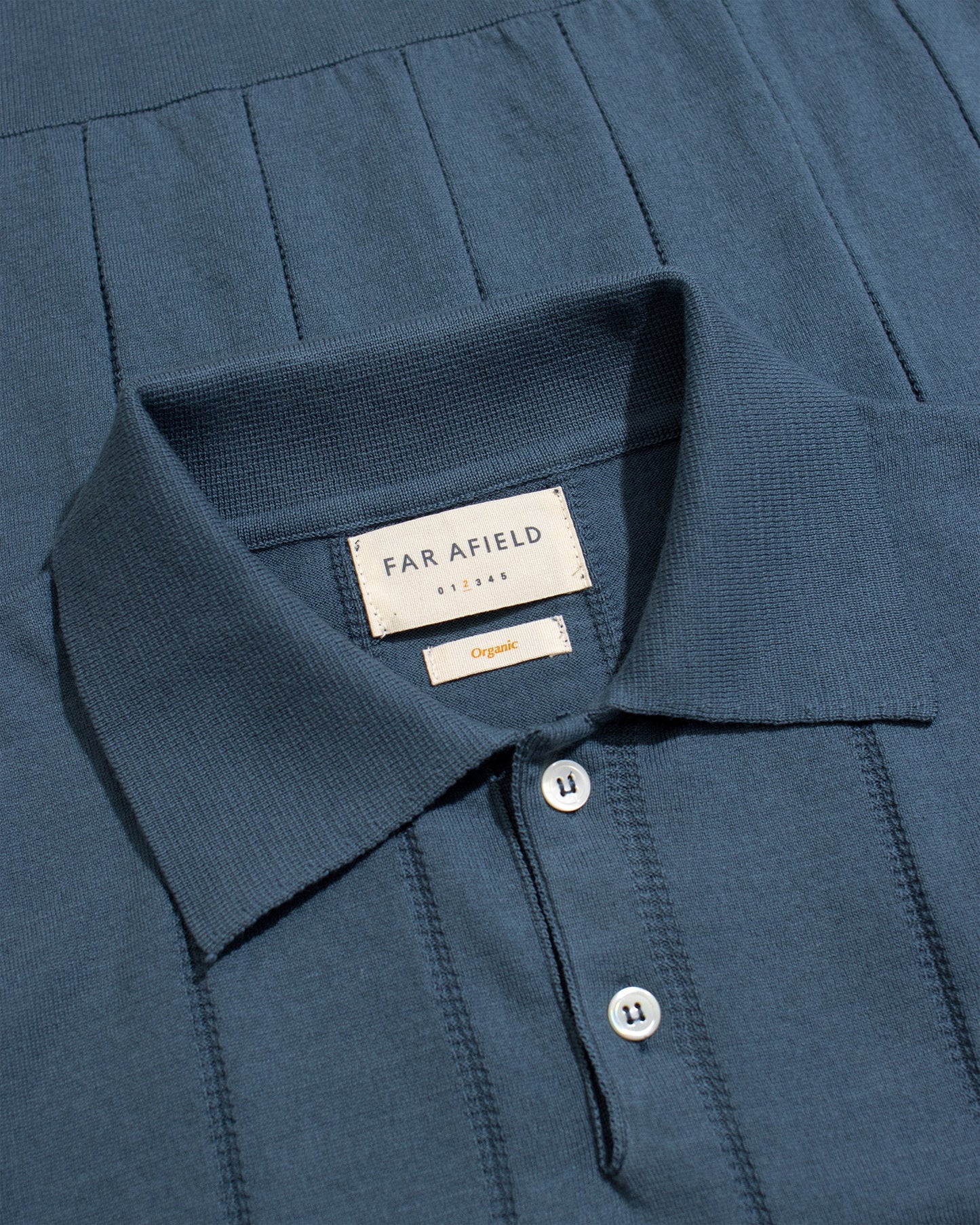 Far Afield Jacobs Perforated Lace Polo Aegean Blue