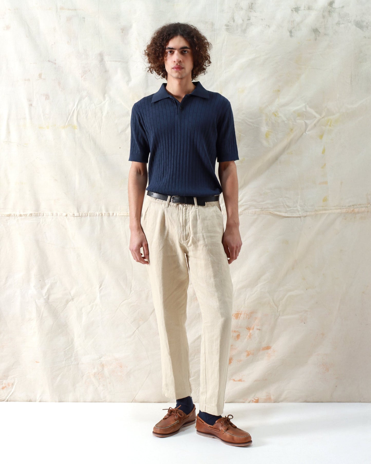 Far Afield Jacobs Perforated Lace Polo Navy Iris