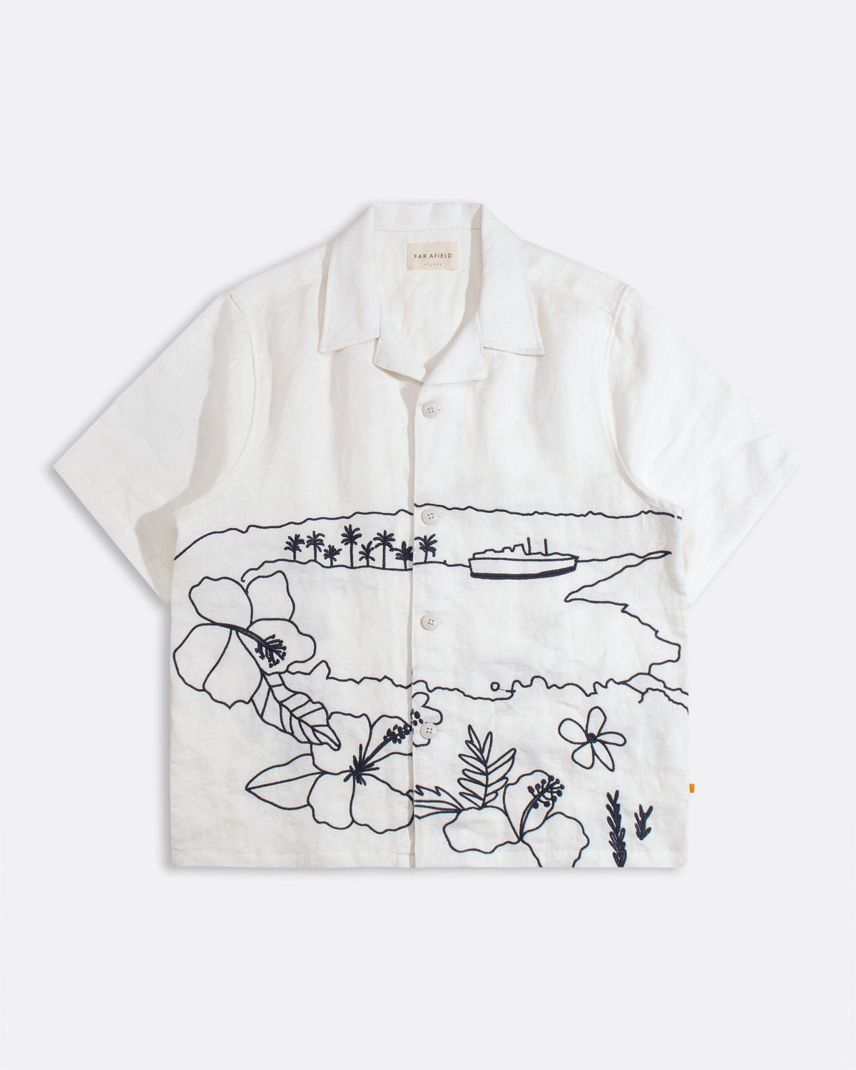 Far Afield Ltd Veloso Shirt - Embroidered Landscape - White