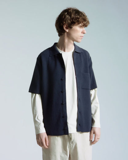 Far Afield Ltd Heitor Knitted Shirt - Navy