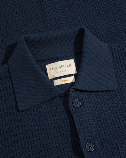 Far Afield Ltd Heitor Knitted Shirt - Navy