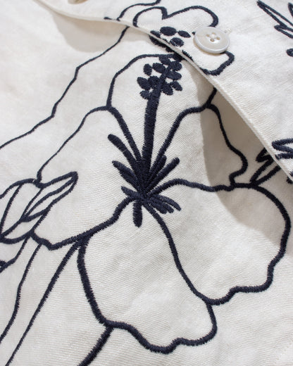 Far Afield Ltd Veloso Shirt - Embroidered Landscape - White