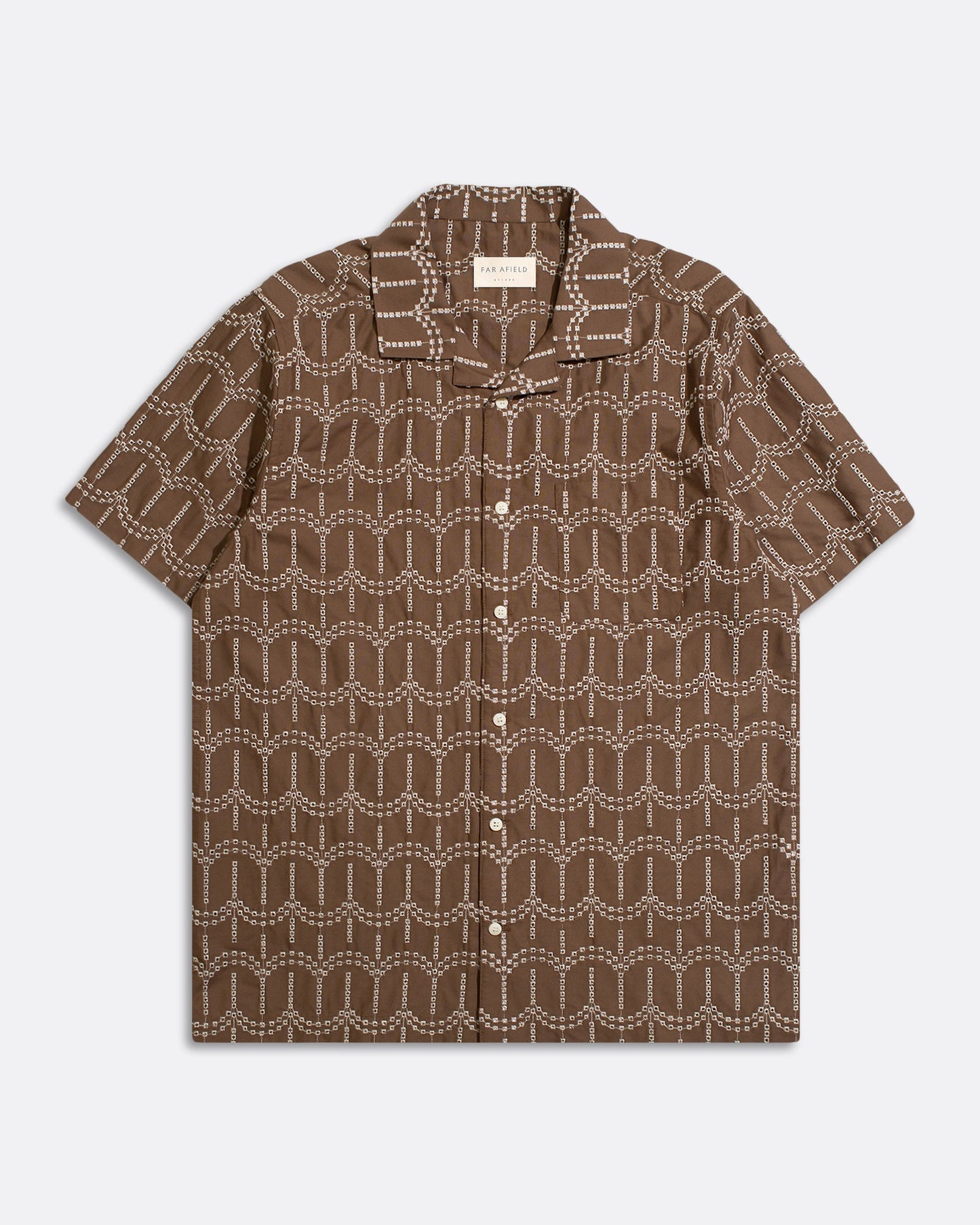 Far Afield Stachio Shirt Palm Tree Dark Brown