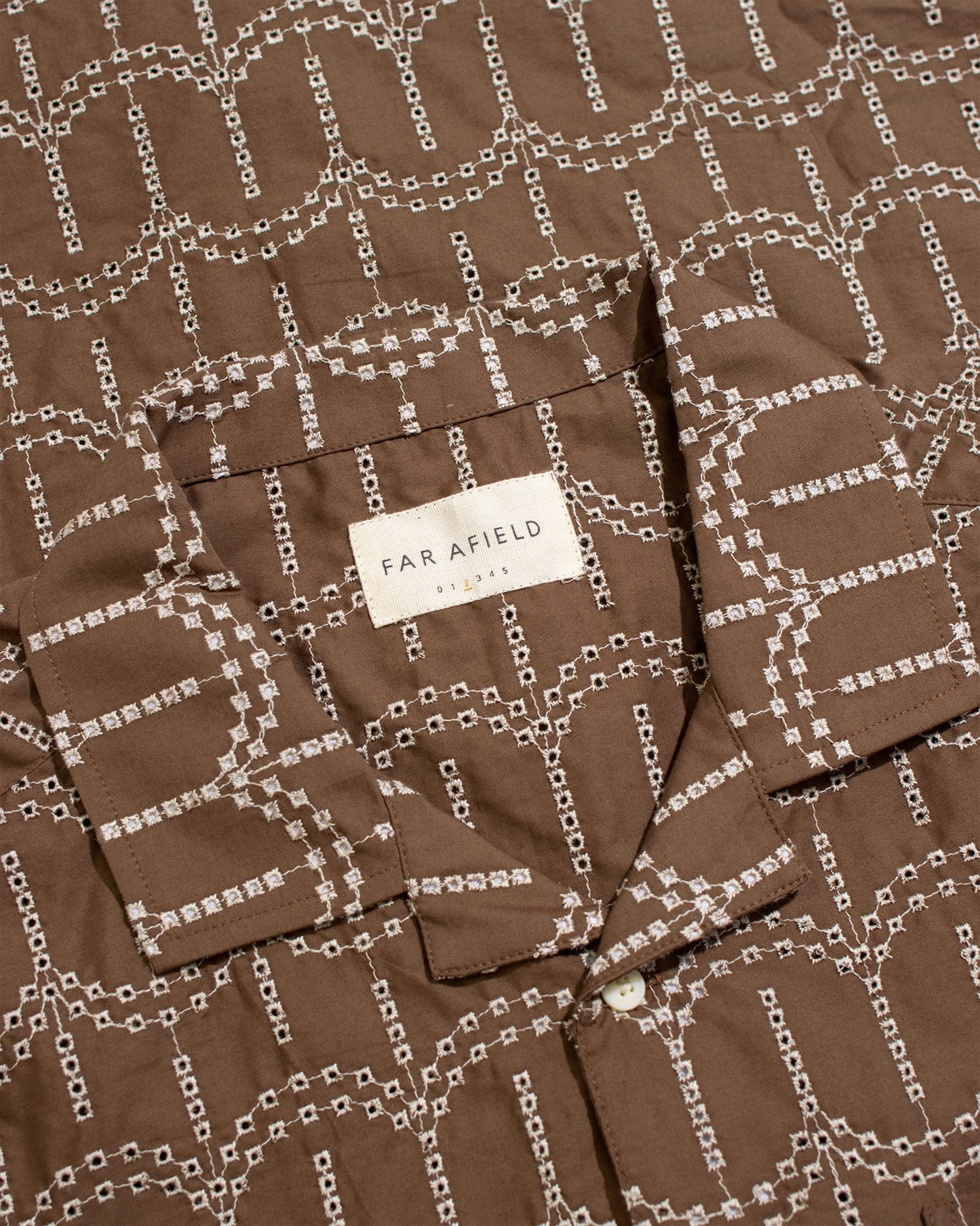 Far Afield Stachio Shirt Palm Tree Dark Brown