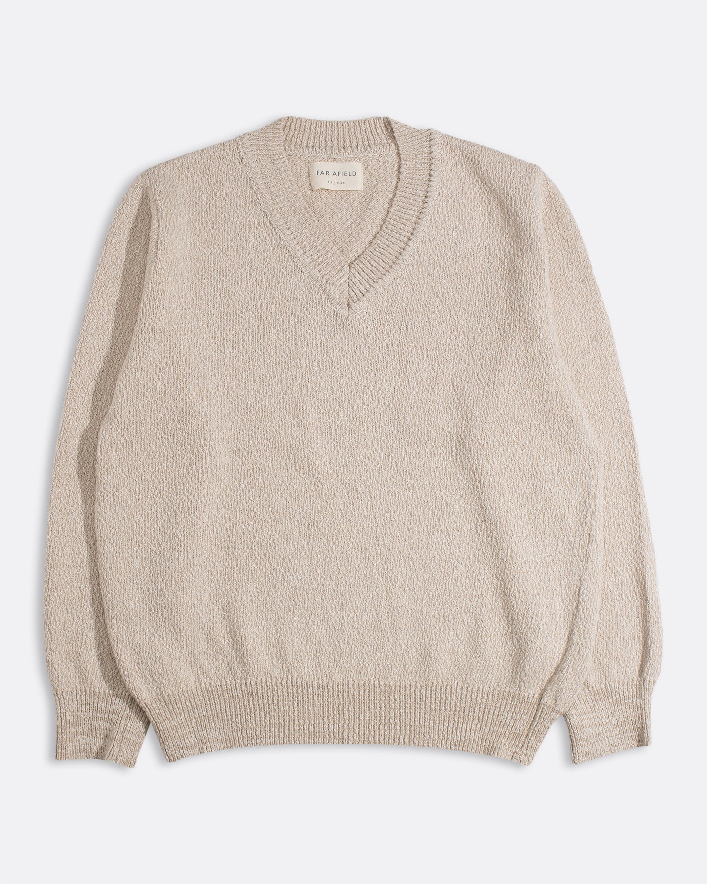 Far Afield Waldo V-Neck Sweater Sand