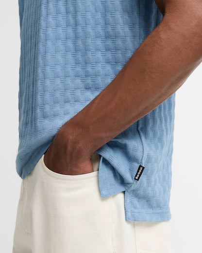 Barbour Faversham Tailored Textured Polo Shirt - Tarn Blue