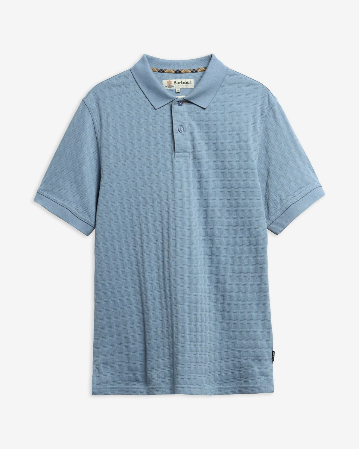 Barbour Faversham Tailored Textured Polo Shirt - Tarn Blue