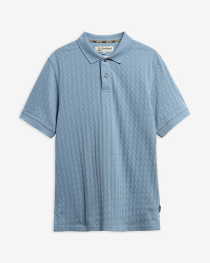 Barbour Faversham Tailored Textured Polo Shirt - Tarn Blue