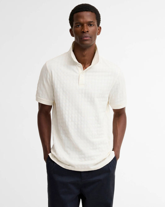 Barbour Faversham Tailored Textured Polo Shirt - Whisper White