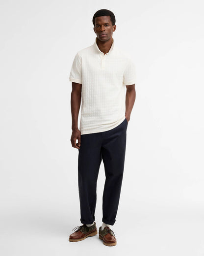 Barbour Faversham Tailored Textured Polo Shirt - Whisper White
