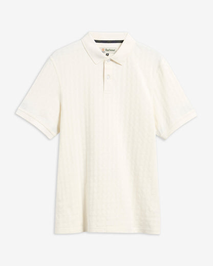 Barbour Faversham Tailored Textured Polo Shirt - Whisper White