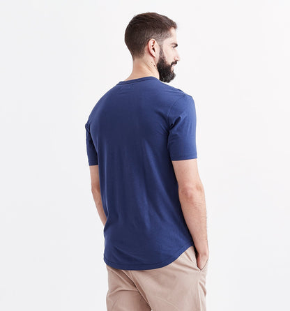 Goodlife Core SS Supima Scallop Crew Navy