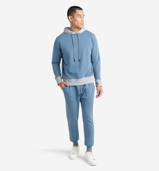 Goodlife Micro Terry Colour block Hoodie Coronet Blue