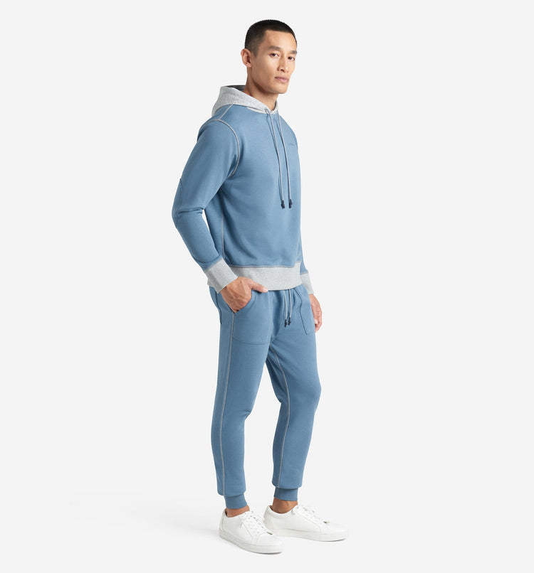 Goodlife Micro Terry Colour block Hoodie Coronet Blue