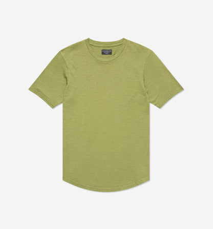 Goodlife Slub Scallop Crew Mosstone