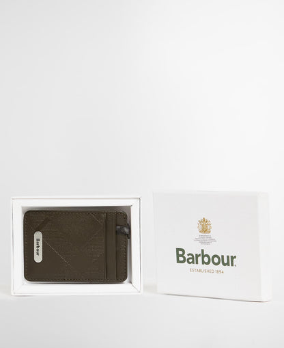 Barbour Brunton Leather Card Holder - Dark Olive