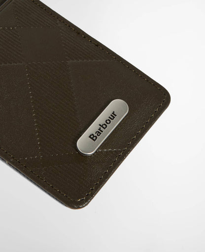 Barbour Brunton Leather Card Holder - Dark Olive