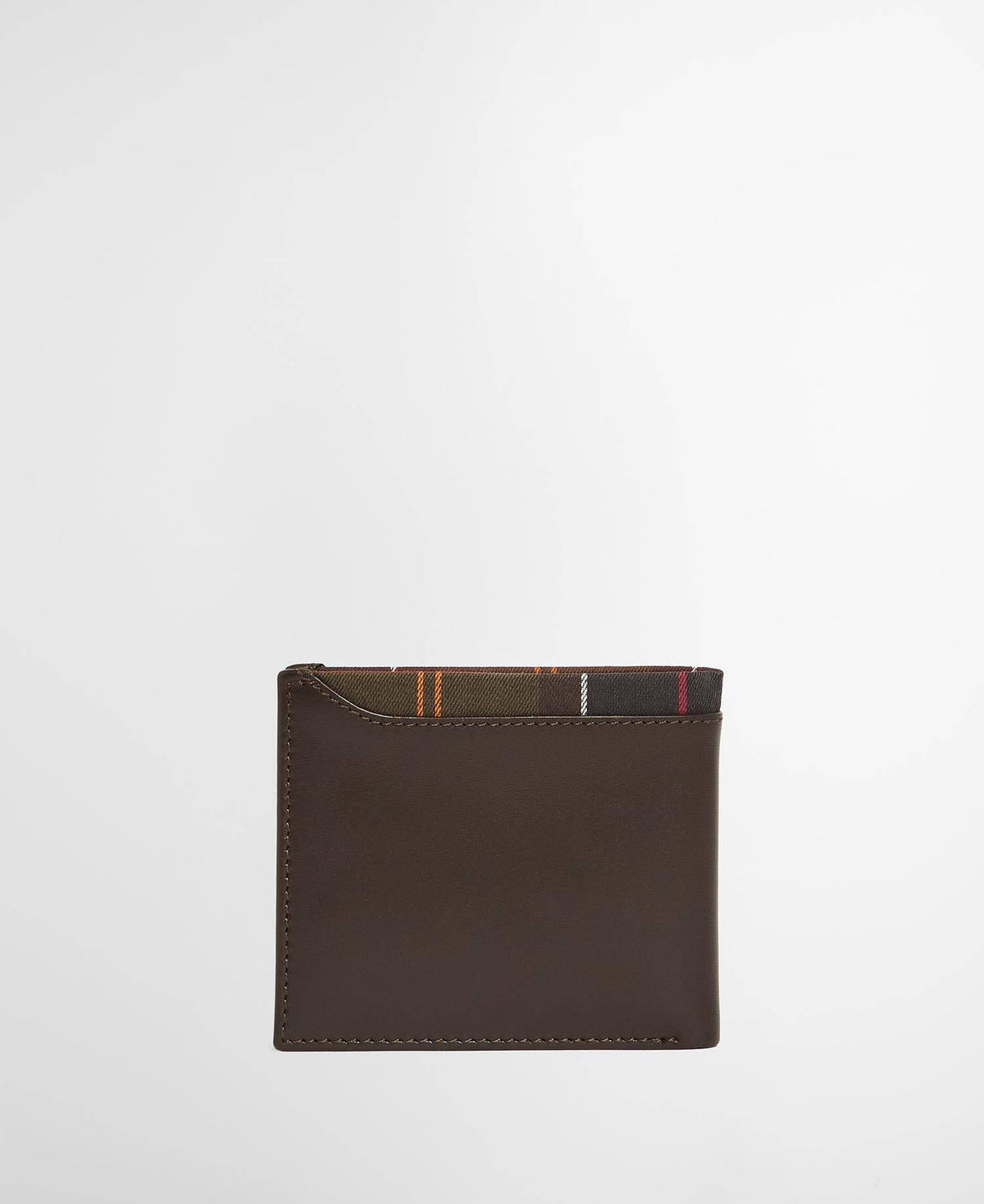 Barbour Brodick Leather/Tartan Billfold Wallet - Brown/Classic