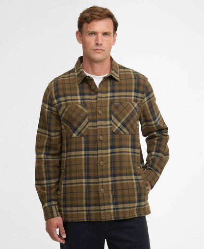 Barbour Trent Checked Overshirt Olive