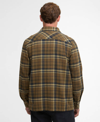 Barbour Trent Checked Overshirt Olive