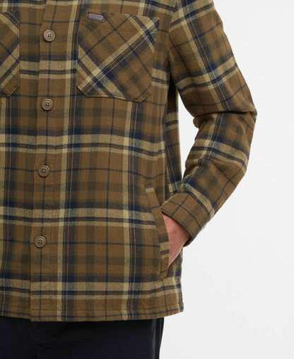 Barbour Trent Checked Overshirt Olive