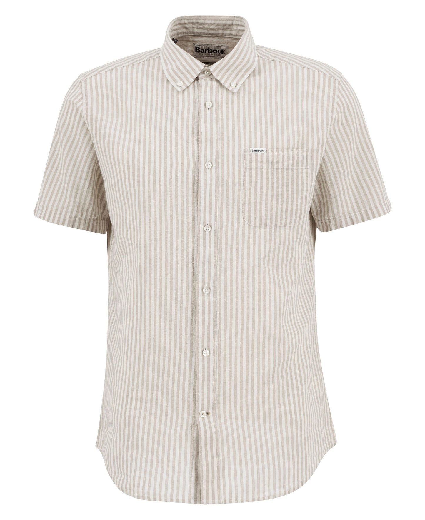 Barbour Fulbrook SS Tailored Stripe Shirt Stone