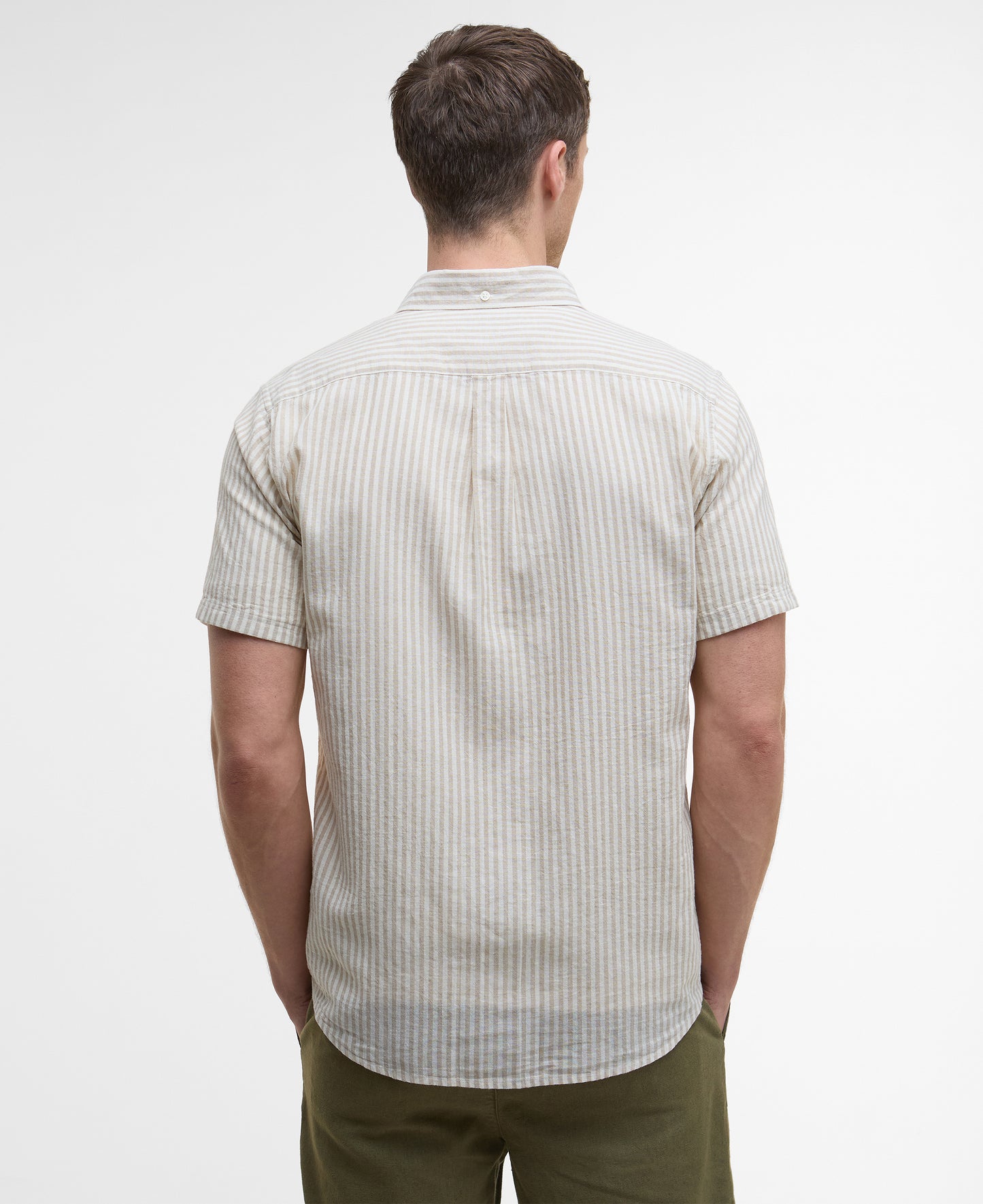 Barbour Fulbrook SS Tailored Stripe Shirt Stone