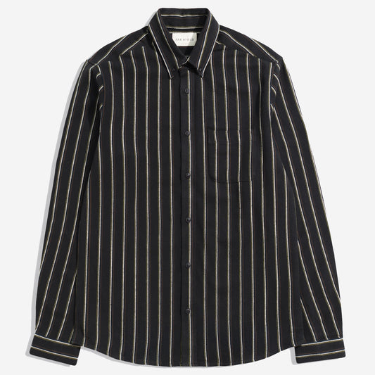 Far Afield Mod Brushed Kuki Stripe Shirt Grey/Multi
