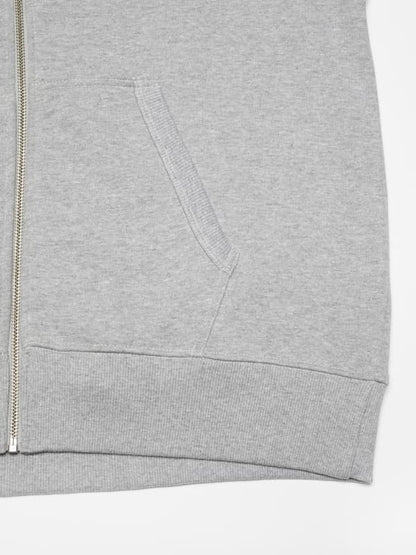 Nudie Gunde Logo Zip Hoodie Grey Melange