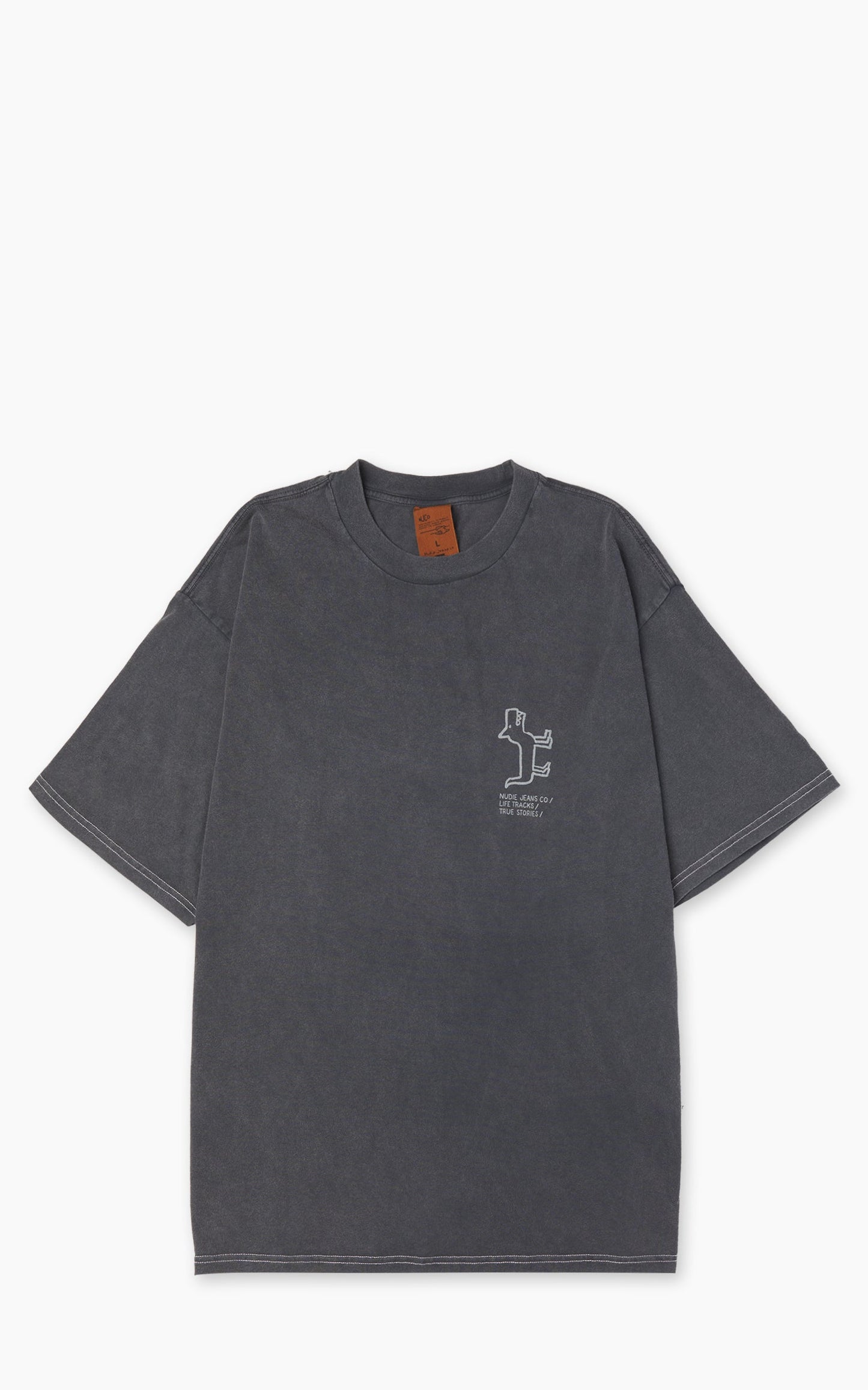 Nudie Koffe Scratched Tracks T-Shirt Antracite