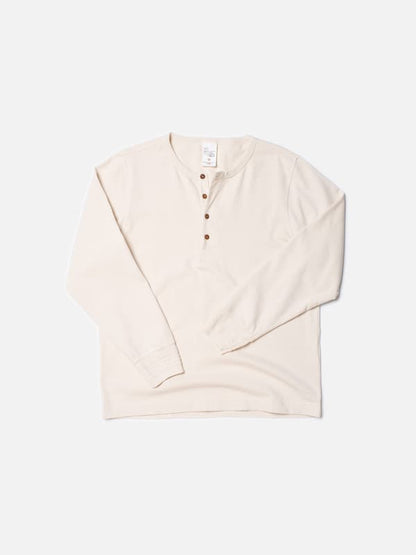 Nudie Long Sleeve Henley  Ecru