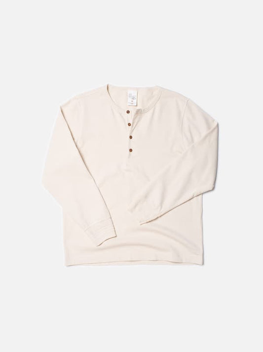 Nudie Long Sleeve Henley  Ecru