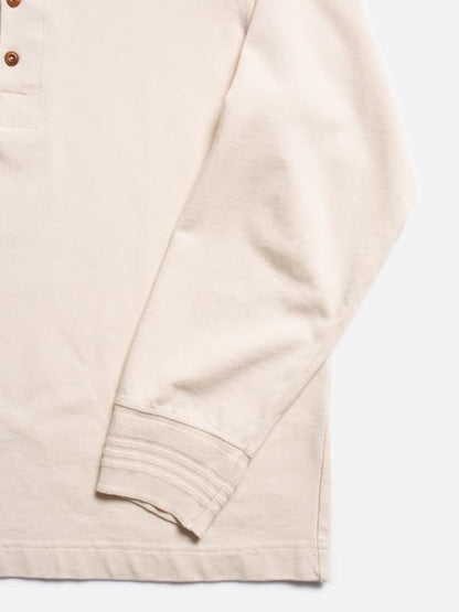 Nudie Long Sleeve Henley  Ecru