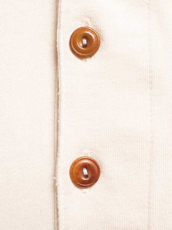 Nudie Long Sleeve Henley  Ecru