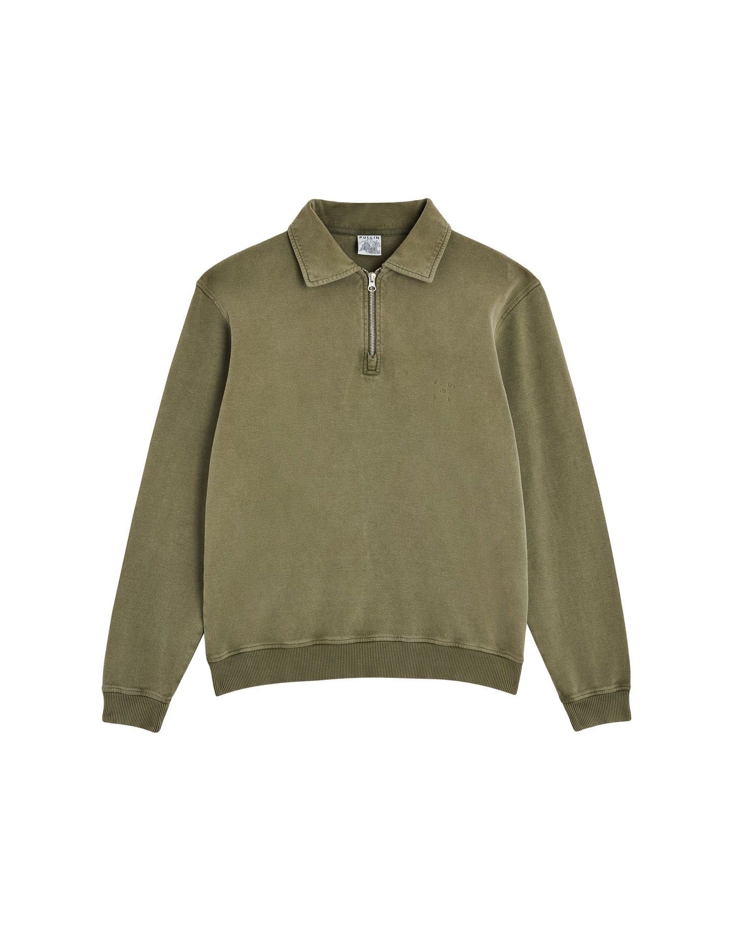 Pull-in Crew Neck Zip Leaf