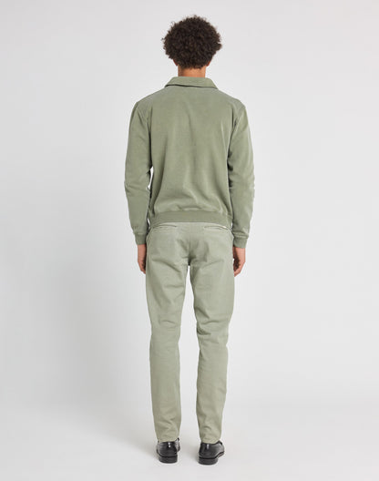Pull-in Crew Neck Zip Leaf