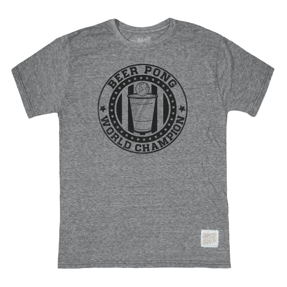 Retro Brand Beer Pong Champ Heather Grey Tee