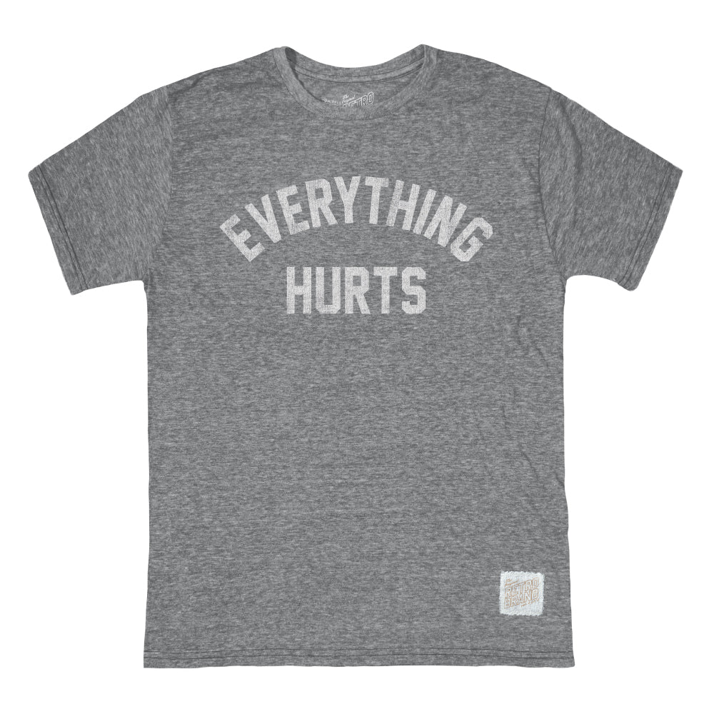 Retro Brand Everything Hurts Tee Heather Grey