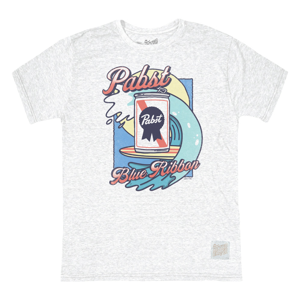 Retro Brand Pabst Blue Ribbon Wave White