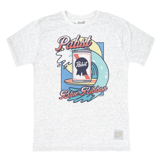 Retro Brand Pabst Blue Ribbon Wave White