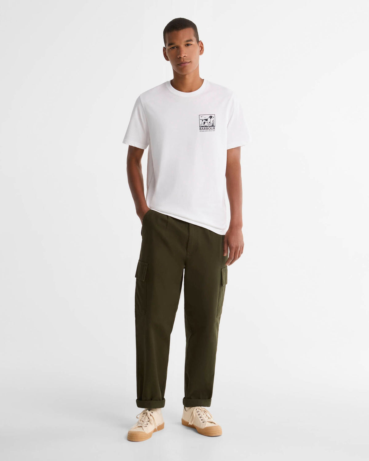 Barbour Setter Graphic Tailored T-Shirt - White