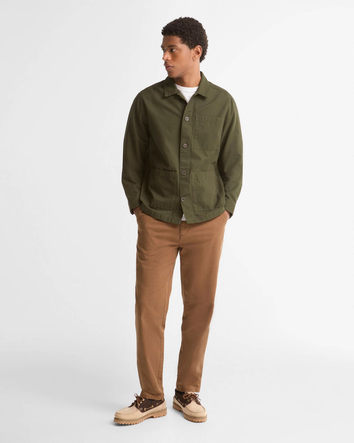 Barbour Tartan Trimmed Washed Overshirt - Sage