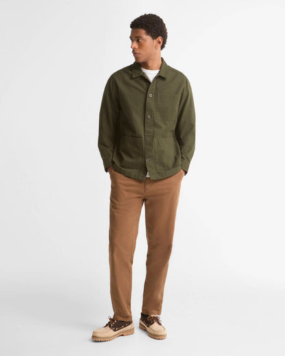 Barbour Tartan Trimmed Washed Overshirt - Sage