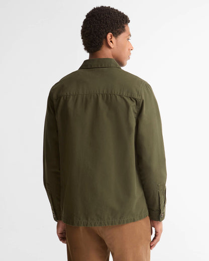 Barbour Tartan Trimmed Washed Overshirt - Sage