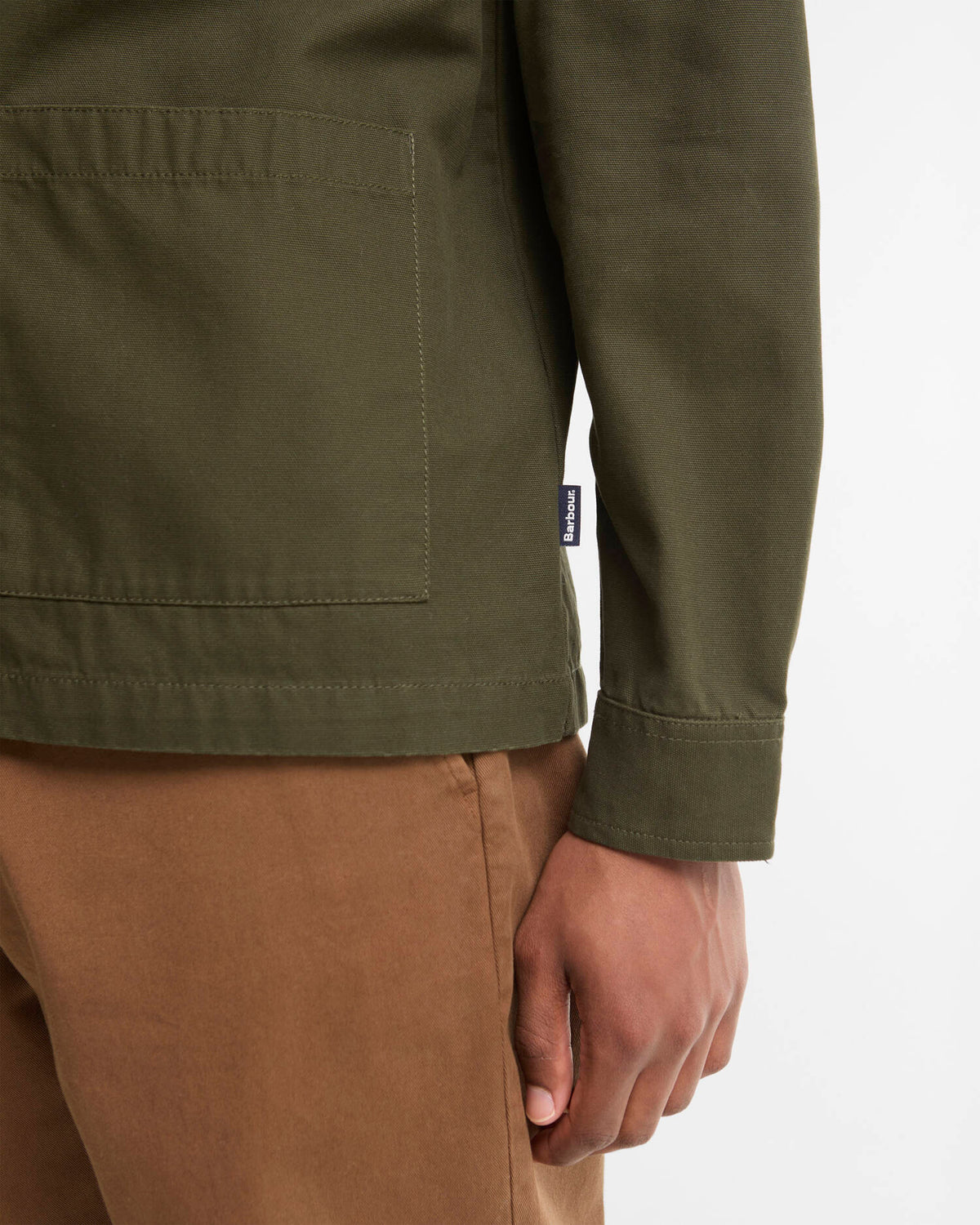 Barbour Tartan Trimmed Washed Overshirt - Sage